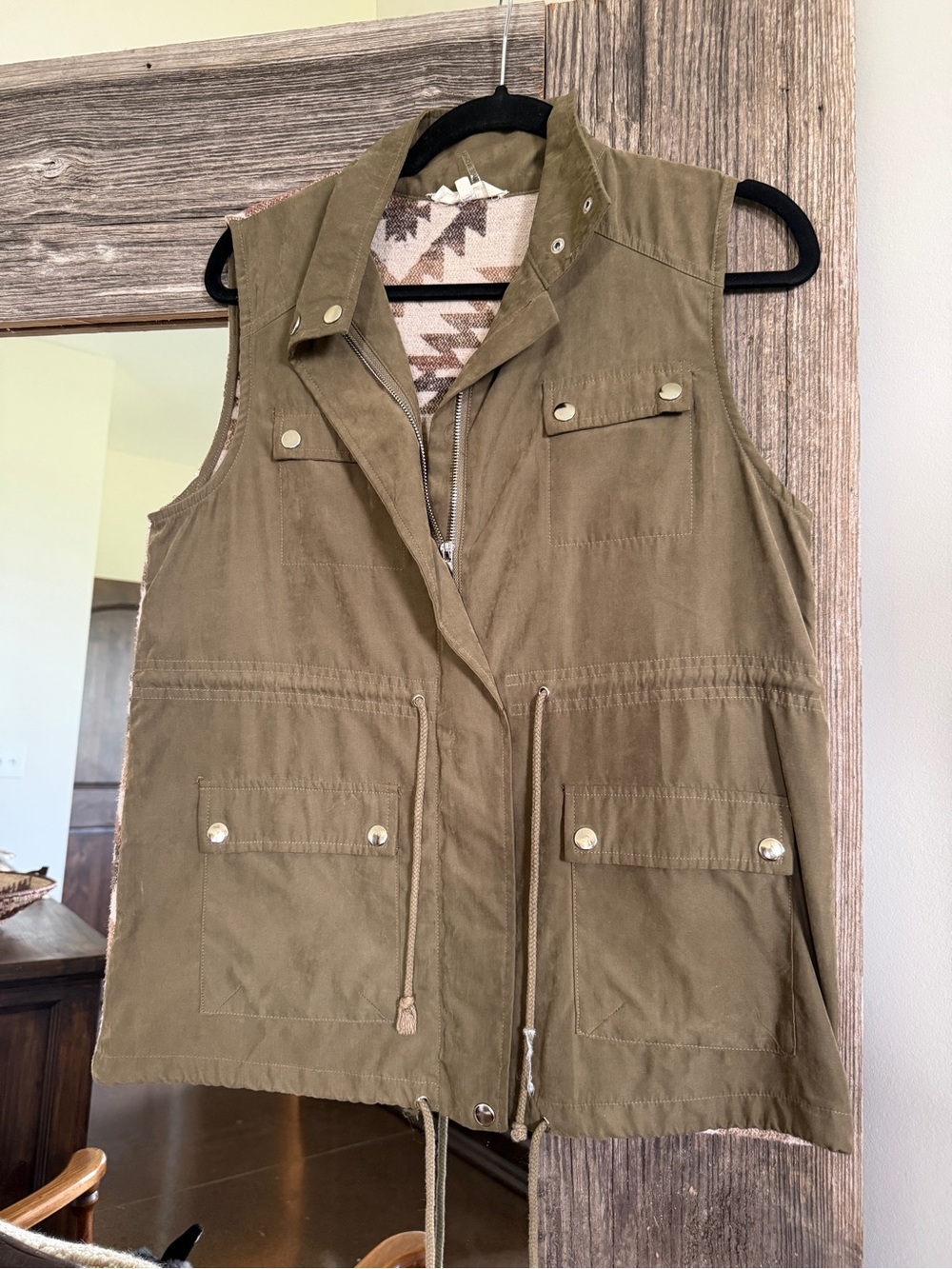 Women's Olive Utility Vest Size Small